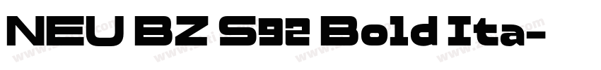 NEU BZ S92 Bold Ita字体转换